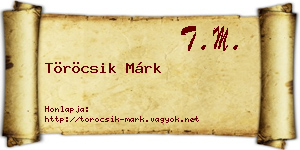 Töröcsik Márk névjegykártya